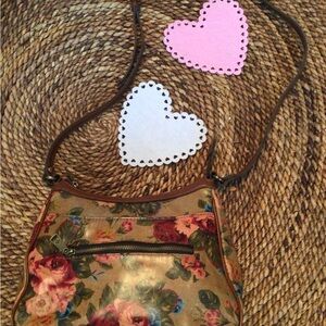 Patricia Nash Floral Crossbody Bag - Brown and Red